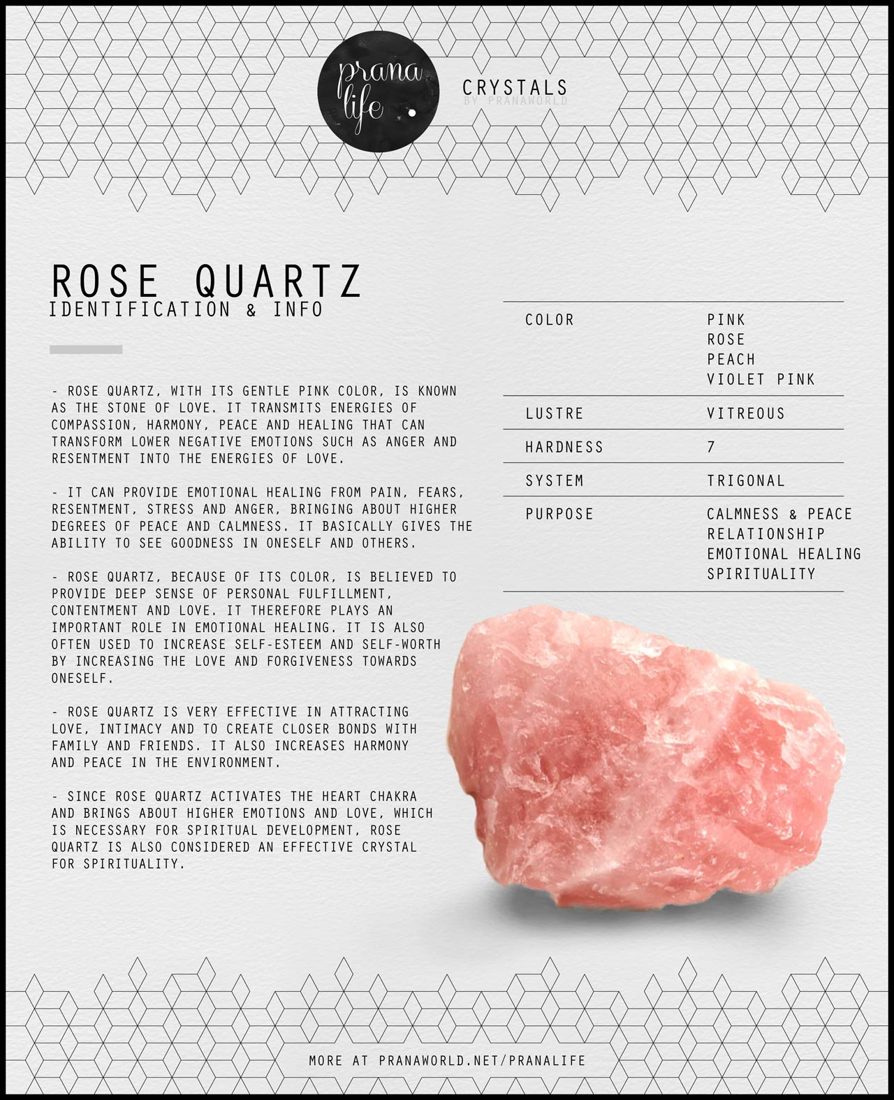 meaning and properties of rose quartz